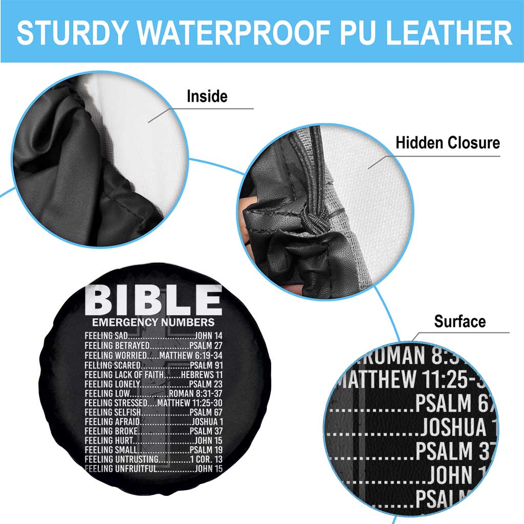 Christian Spare Tire Cover Bible Emergency Number