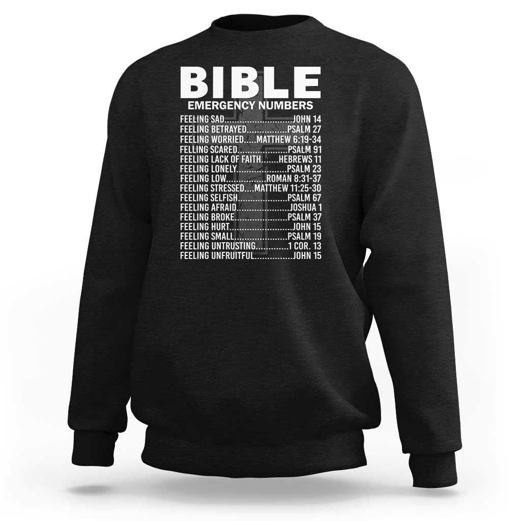 Christian Sweatshirt Bible Emergency Number - Wonder Print Shop