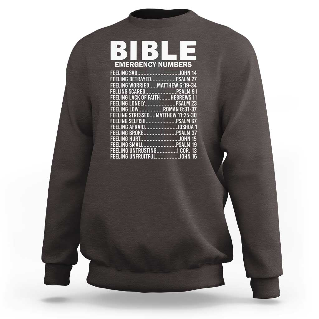 Christian Sweatshirt Bible Emergency Number - Wonder Print Shop