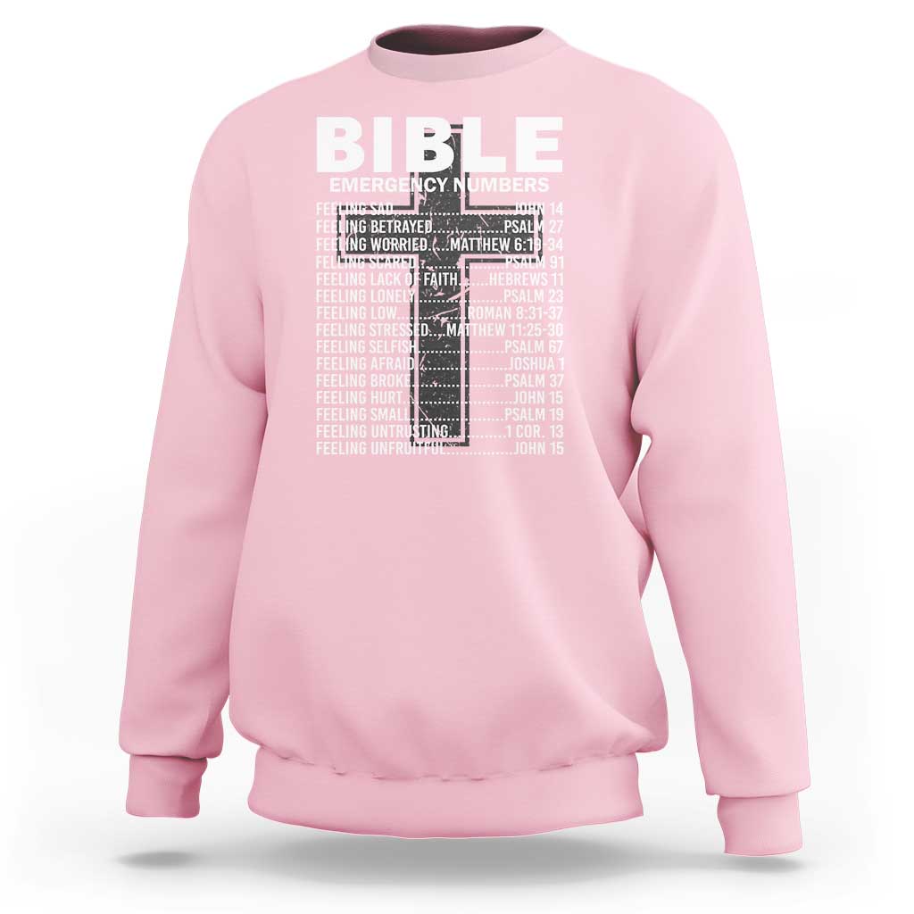 Christian Sweatshirt Bible Emergency Number - Wonder Print Shop