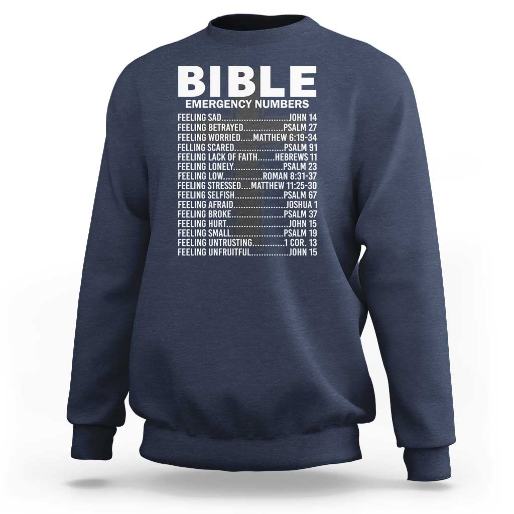 Christian Sweatshirt Bible Emergency Number - Wonder Print Shop