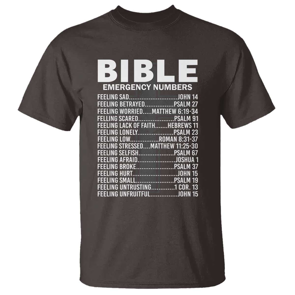 Christian T Shirt Bible Emergency Number - Wonder Print Shop