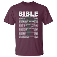 Christian T Shirt Bible Emergency Number - Wonder Print Shop