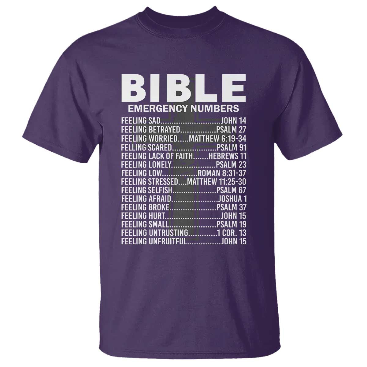 Christian T Shirt Bible Emergency Number - Wonder Print Shop