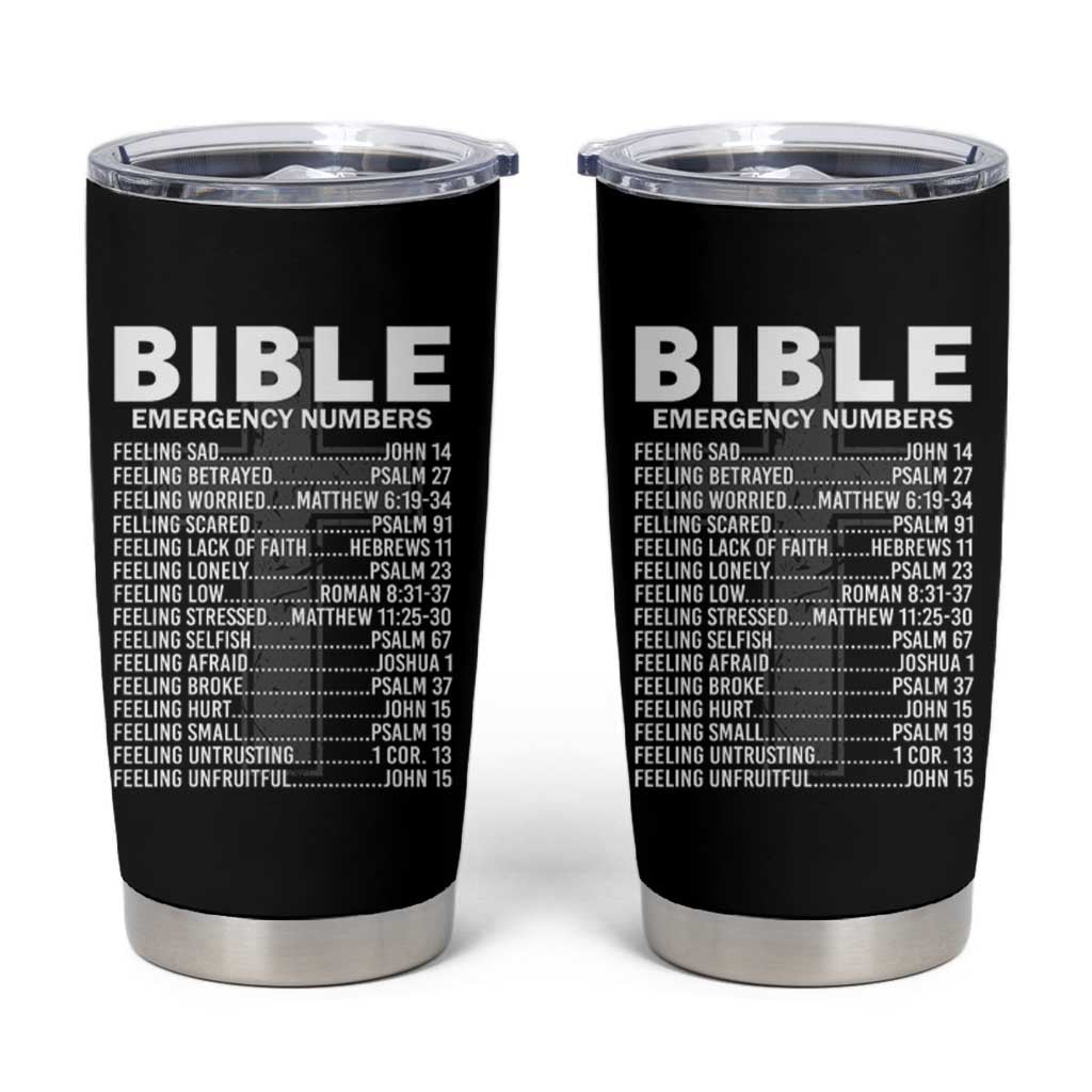 Christian Tumbler Cup Bible Emergency Number