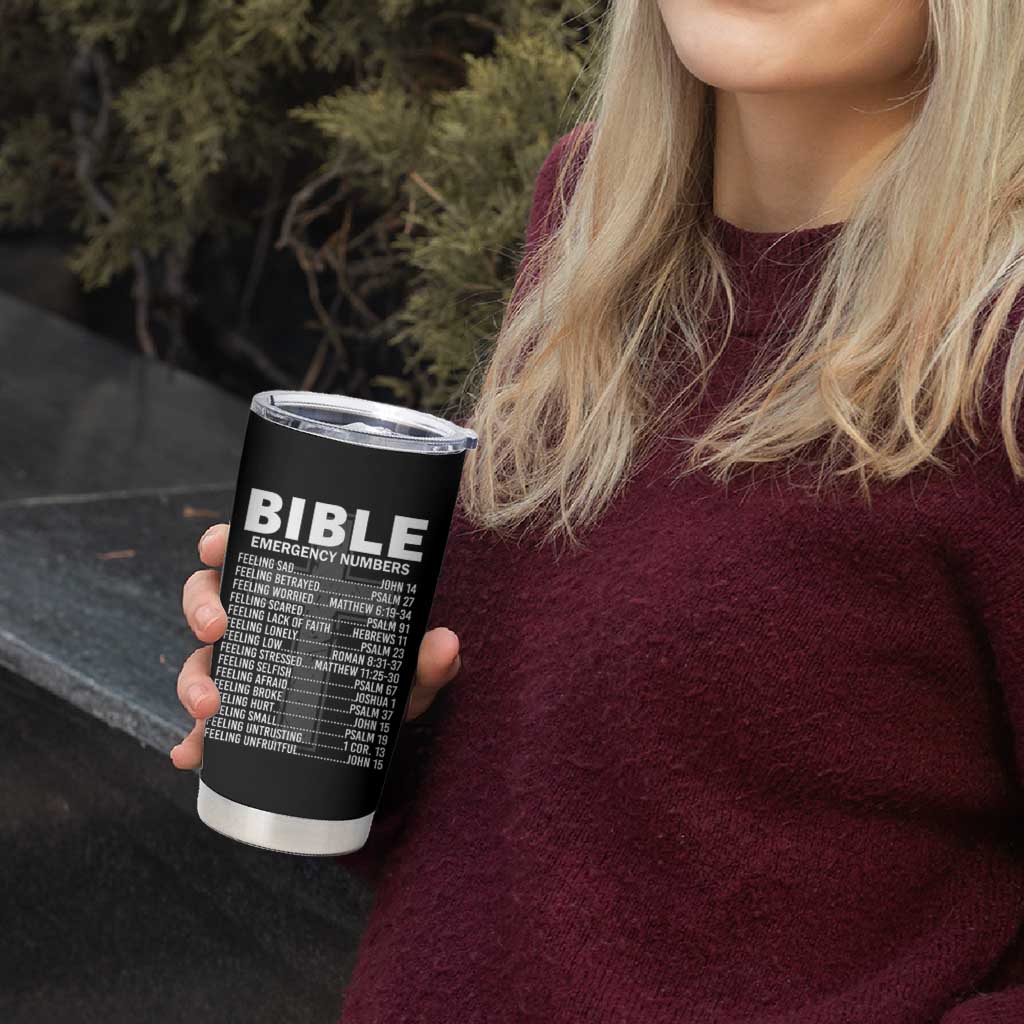 Christian Tumbler Cup Bible Emergency Number