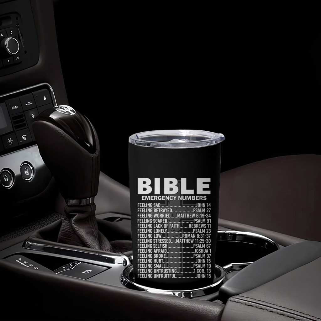Christian Tumbler Cup Bible Emergency Number