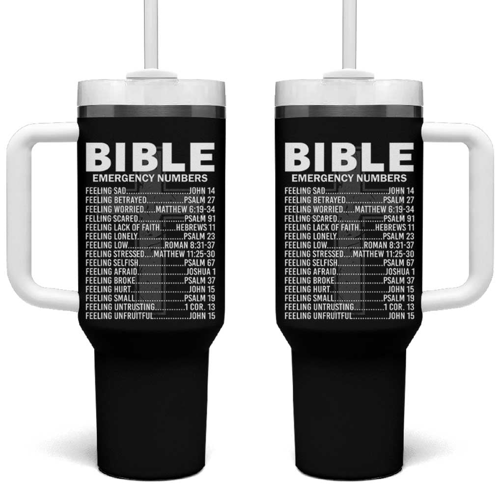 Christian Tumbler With Handle Bible Emergency Number