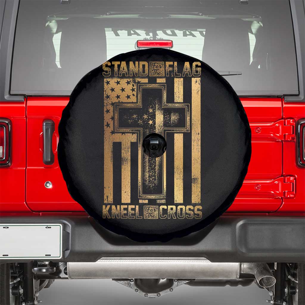 Christian Patriotic Spare Tire Cover Stand For The Flag Kneel For The Cross American Christ Cross