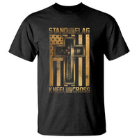 Christian Patriotic T Shirt Stand For The Flag Kneel For The Cross American Christ Cross - Wonder Print Shop