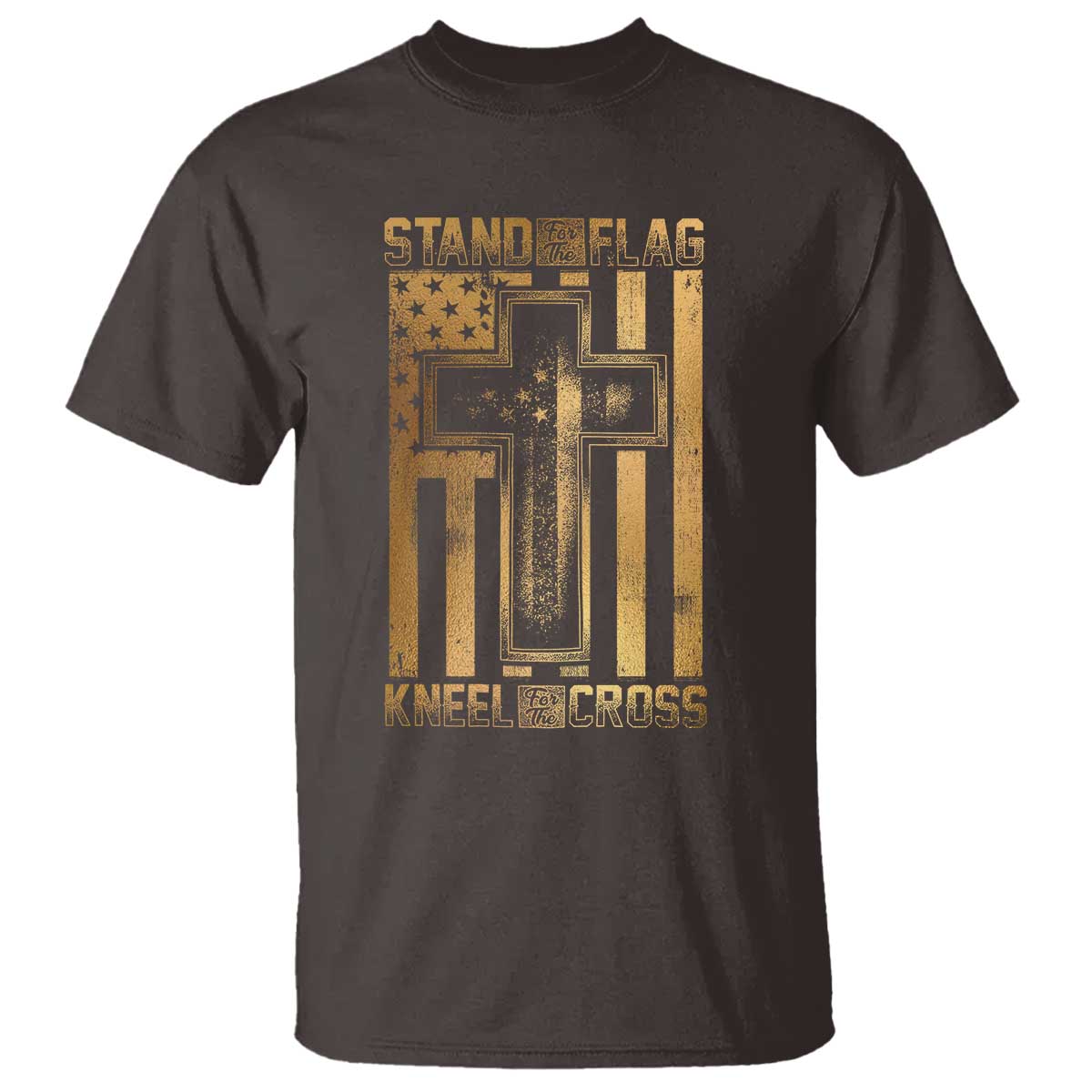 Christian Patriotic T Shirt Stand For The Flag Kneel For The Cross American Christ Cross - Wonder Print Shop