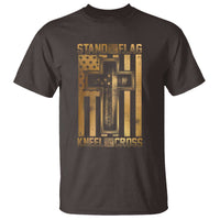Christian Patriotic T Shirt Stand For The Flag Kneel For The Cross American Christ Cross - Wonder Print Shop