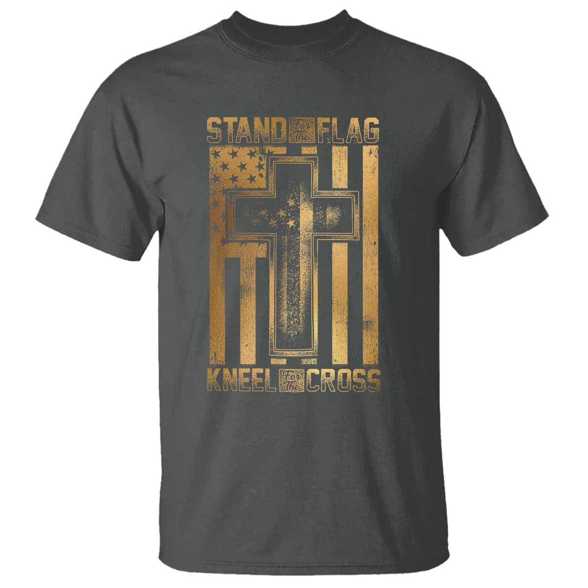 Christian Patriotic T Shirt Stand For The Flag Kneel For The Cross American Christ Cross - Wonder Print Shop