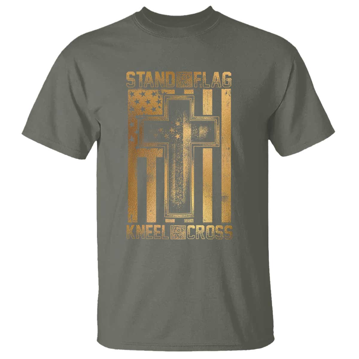 Christian Patriotic T Shirt Stand For The Flag Kneel For The Cross American Christ Cross - Wonder Print Shop