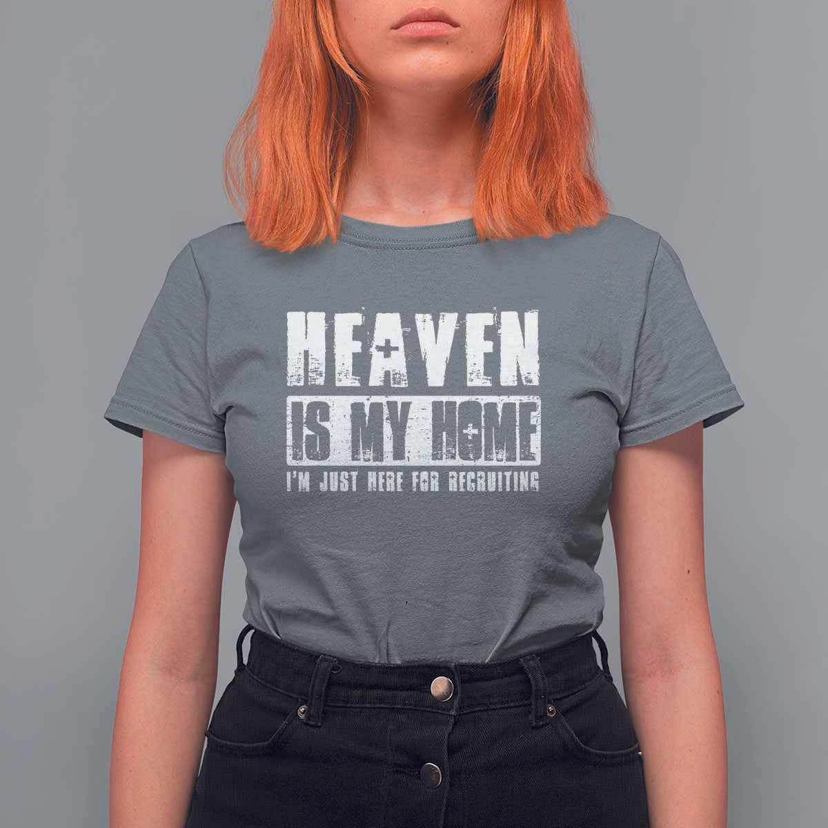 Funny Christian T Shirt For Women Heaven Is My Home Religious Jesus - Wonder Print Shop