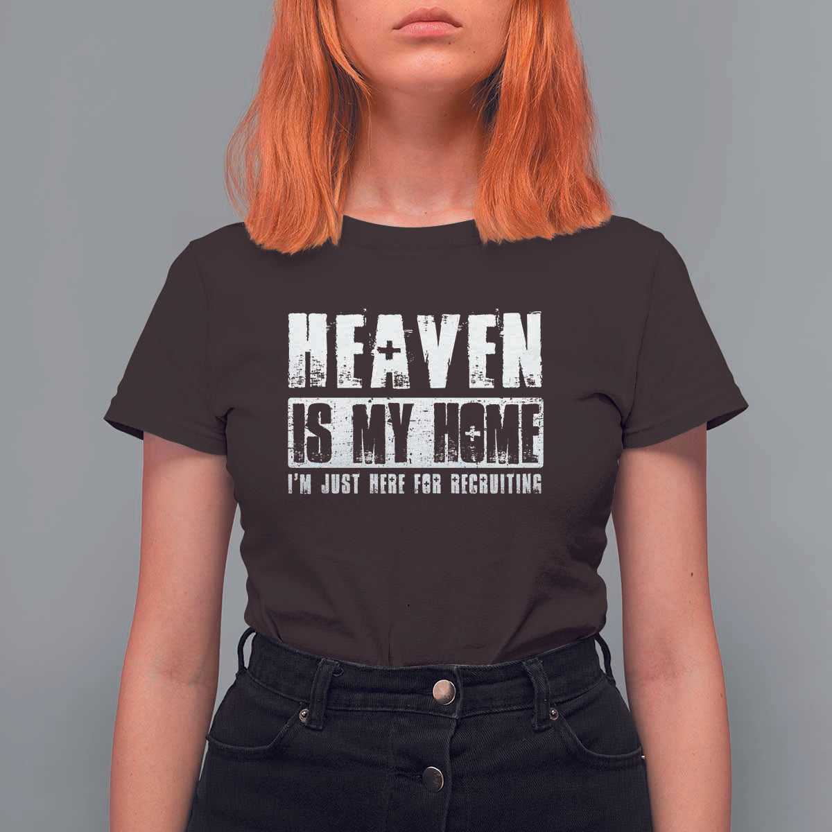 Funny Christian T Shirt For Women Heaven Is My Home Religious Jesus - Wonder Print Shop