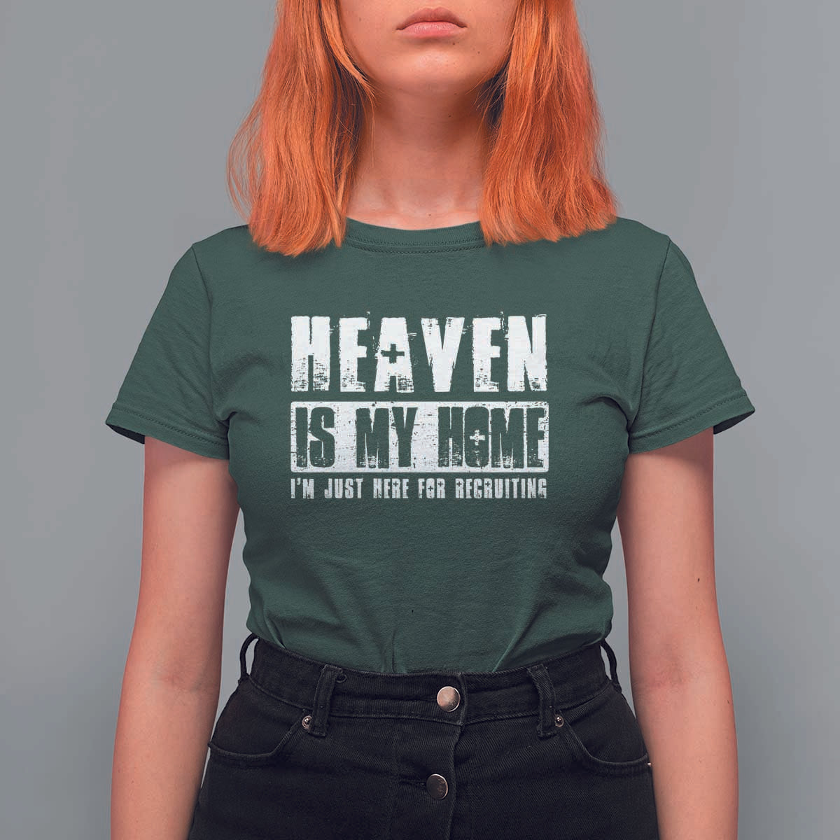 Funny Christian T Shirt For Women Heaven Is My Home Religious Jesus - Wonder Print Shop