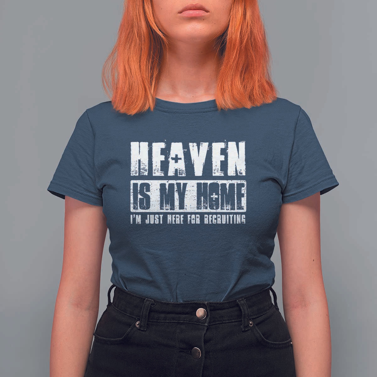 Funny Christian T Shirt For Women Heaven Is My Home Religious Jesus - Wonder Print Shop