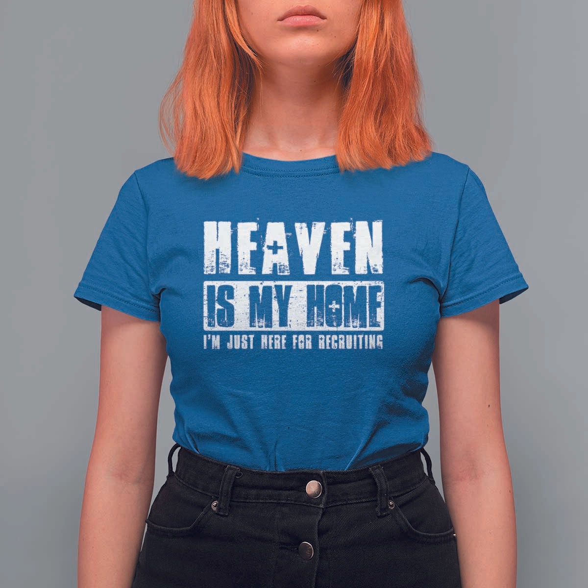 Funny Christian T Shirt For Women Heaven Is My Home Religious Jesus - Wonder Print Shop