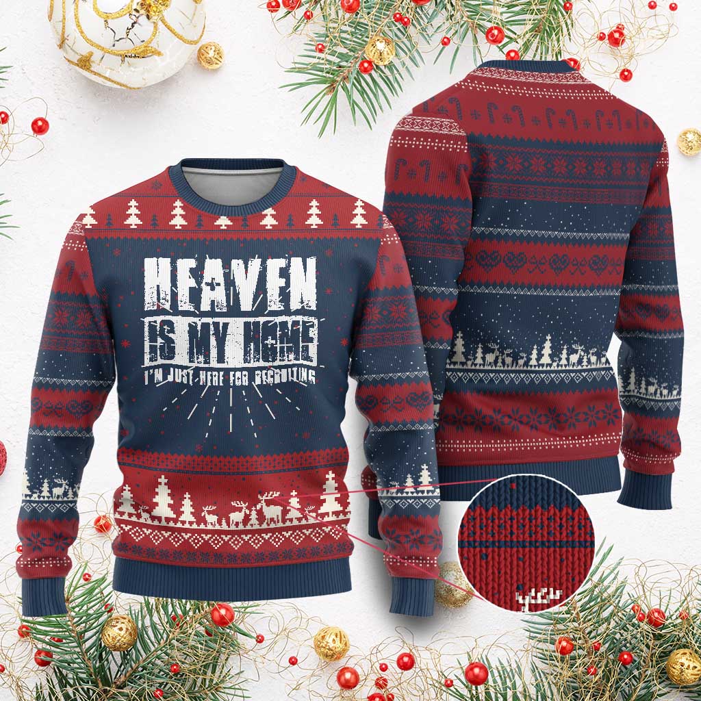 Funny Christian Ugly Christmas Sweater Heaven Is My Home Religious Jesus - Wonder Print Shop