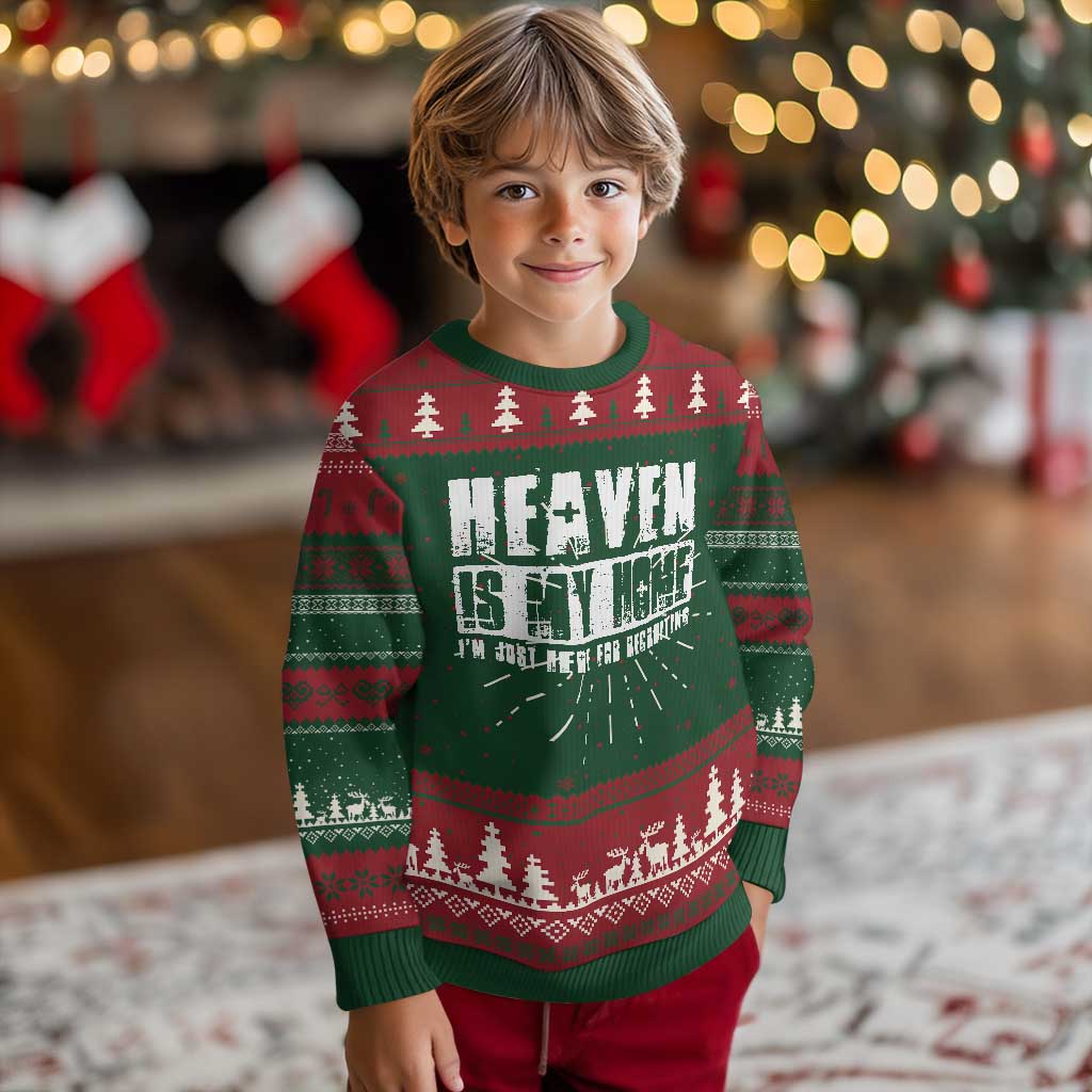 Funny Christian Ugly Christmas Sweater Heaven Is My Home Religious Jesus - Wonder Print Shop