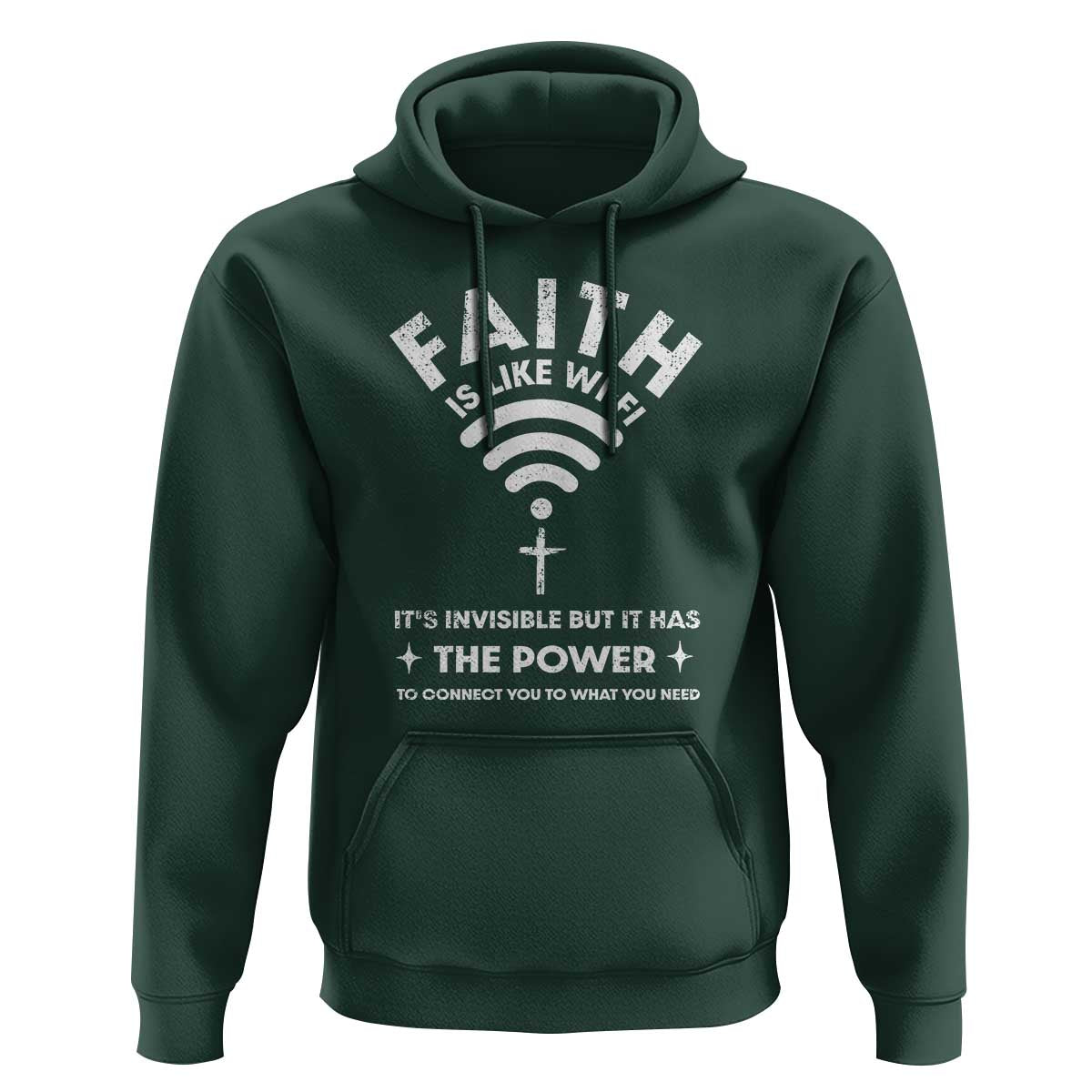 Funny Christian Hoodie Faith Is Like Wifi