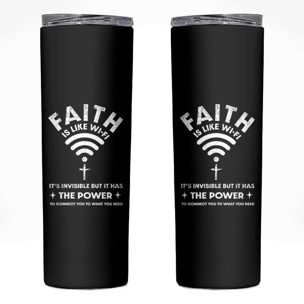 Funny Christian Skinny Tumbler Faith Is Like Wifi