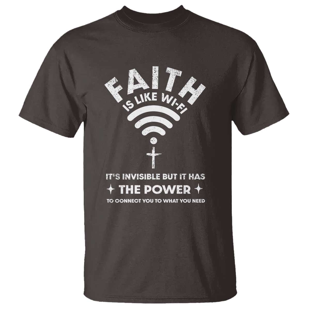 Funny Christian T Shirt Faith Is Like Wifi - Wonder Print Shop