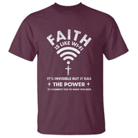 Funny Christian T Shirt Faith Is Like Wifi - Wonder Print Shop