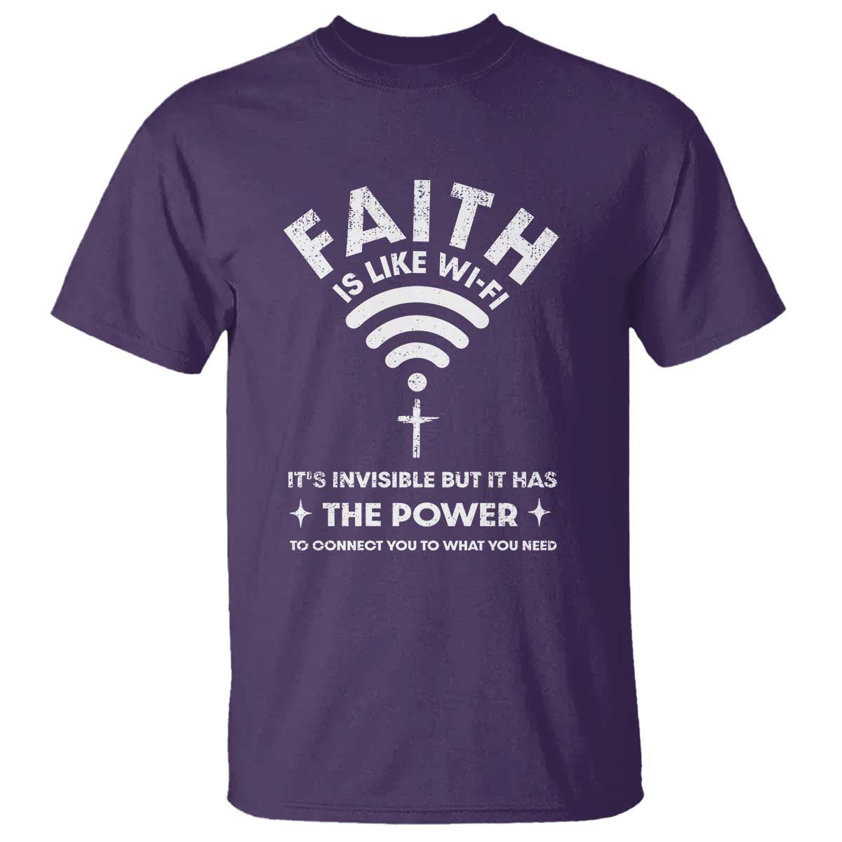 Funny Christian T Shirt Faith Is Like Wifi - Wonder Print Shop