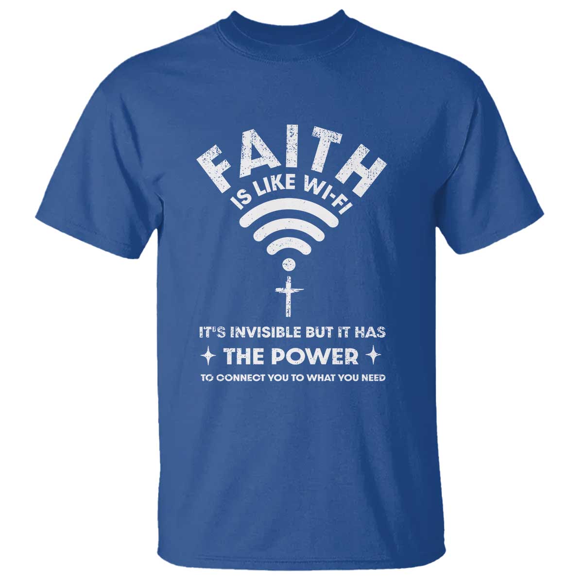 Funny Christian T Shirt Faith Is Like Wifi - Wonder Print Shop