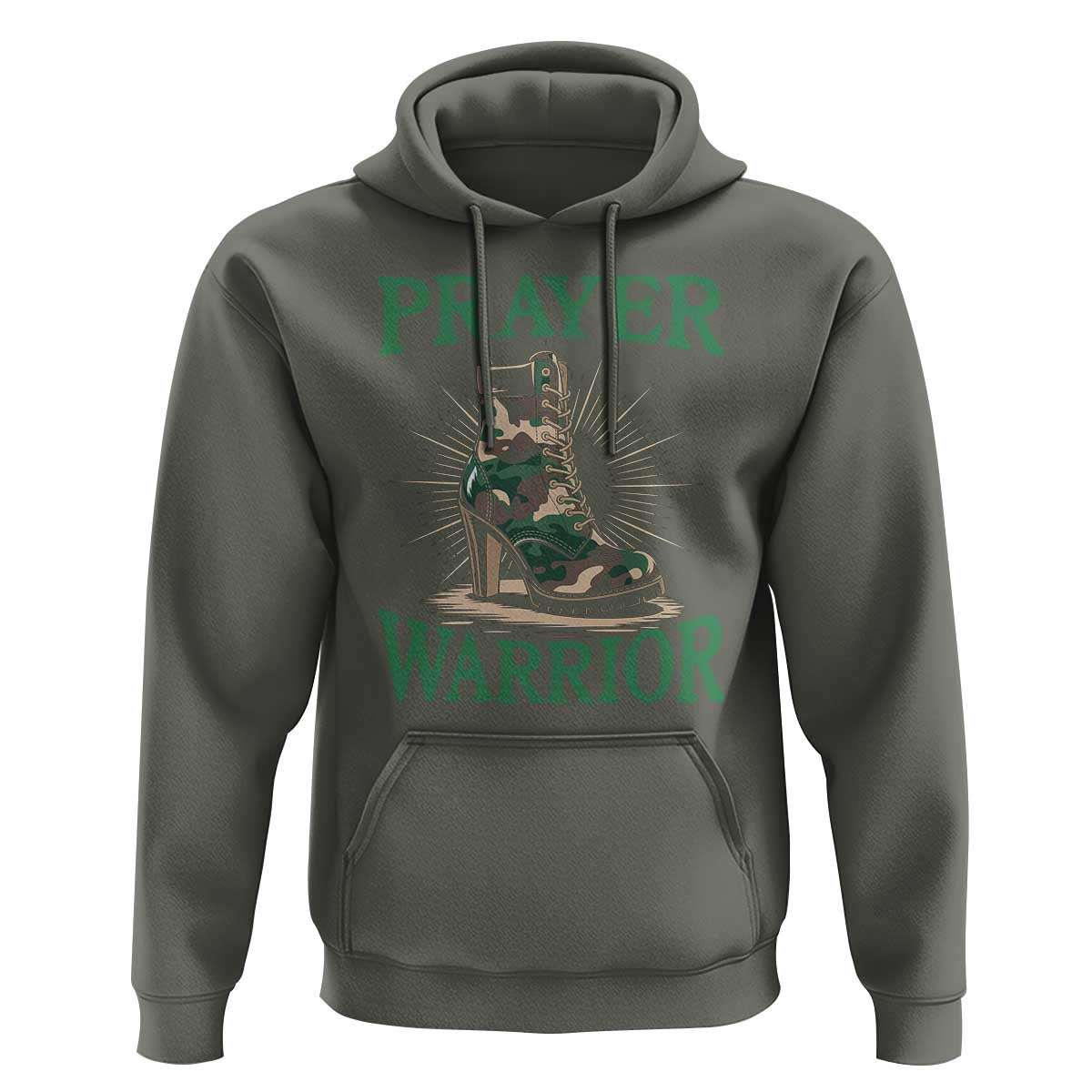 Prayer Warrior Hoodie Camo Heels Christian Pray