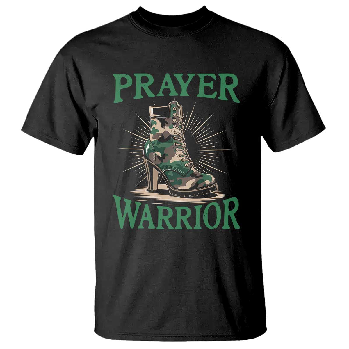 Prayer Warrior T Shirt Camo Heels Christian Pray - Wonder Print Shop