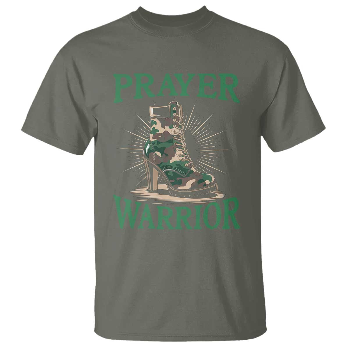 Prayer Warrior T Shirt Camo Heels Christian Pray - Wonder Print Shop