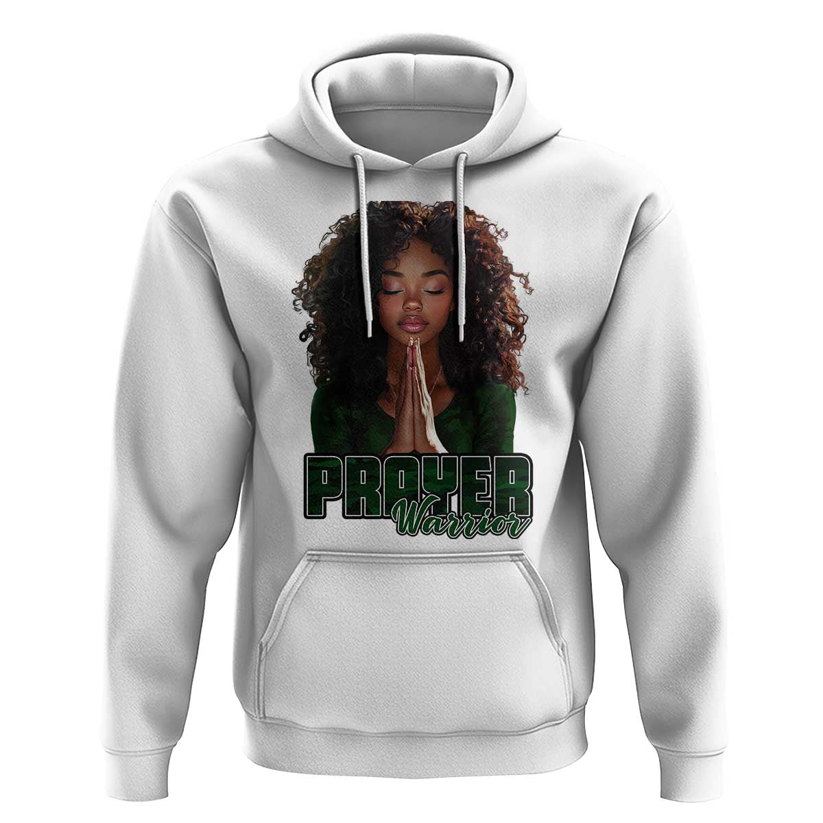 Prayer Warrior Hoodie Camo Black Woman Christian Pray
