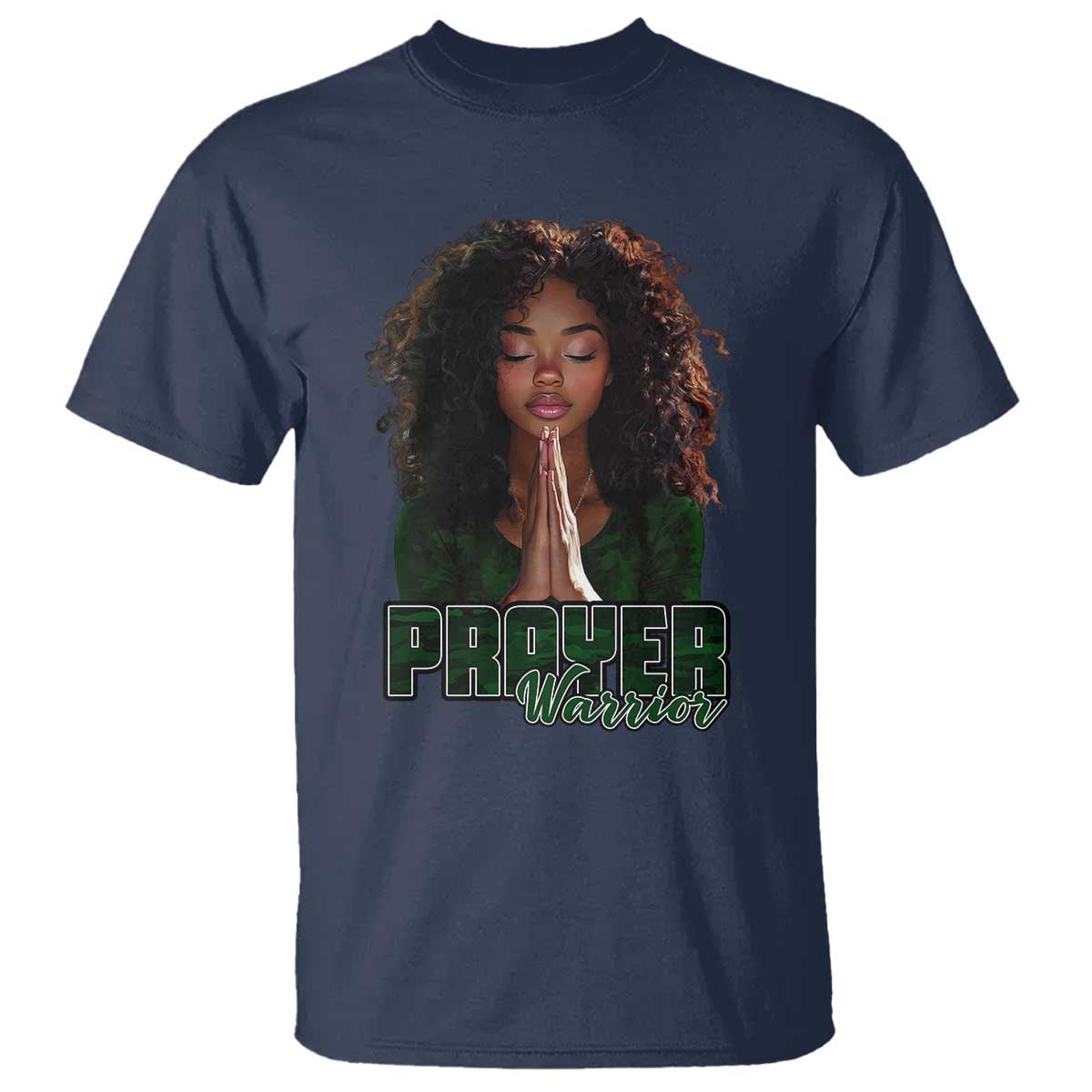 Prayer Warrior T Shirt Camo Black Woman Christian Pray - Wonder Print Shop