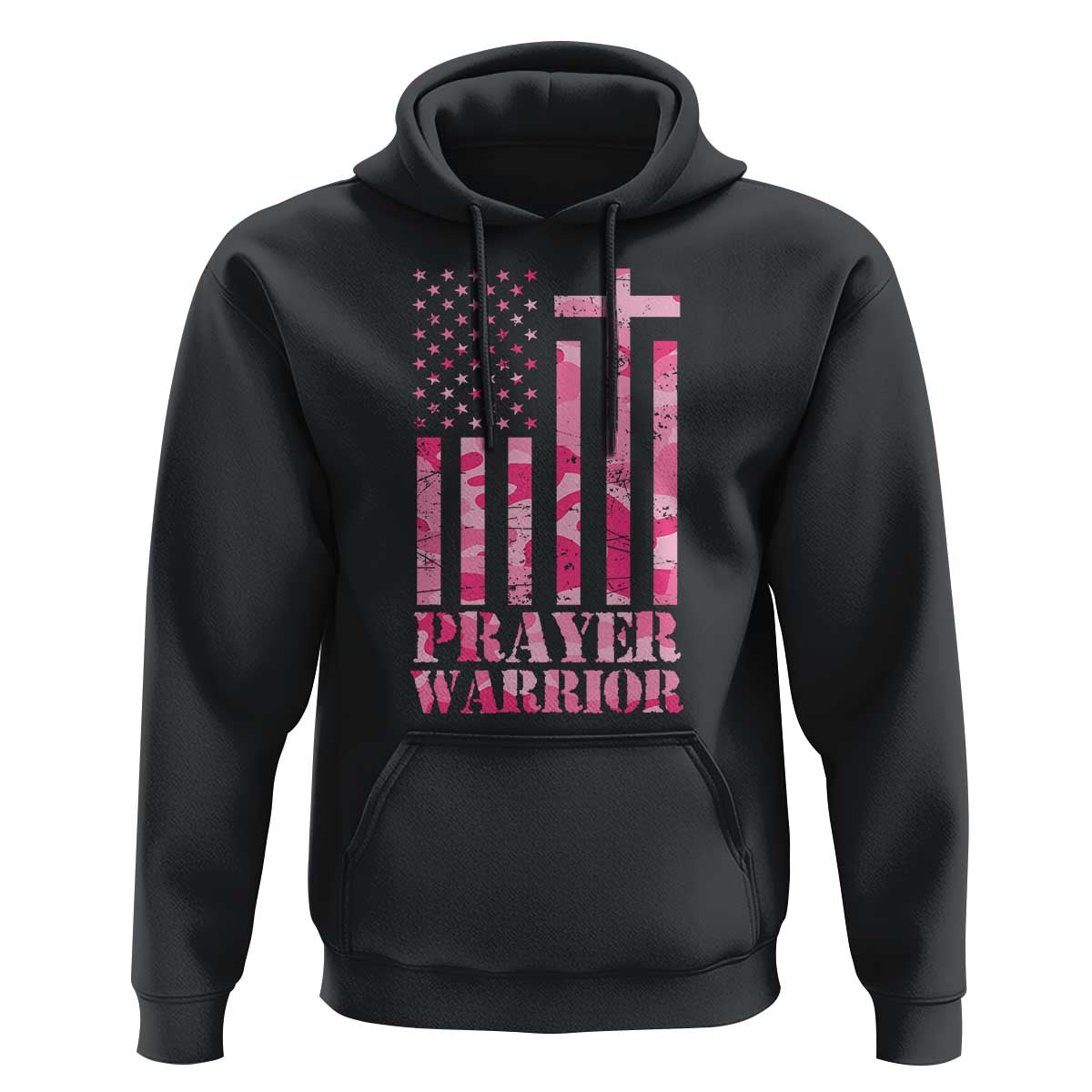 Prayer Warrior Hoodie Camo American Flag Christian Pray