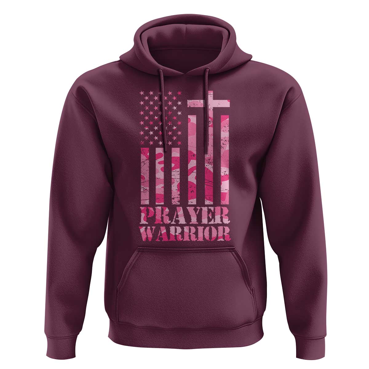 Prayer Warrior Hoodie Camo American Flag Christian Pray