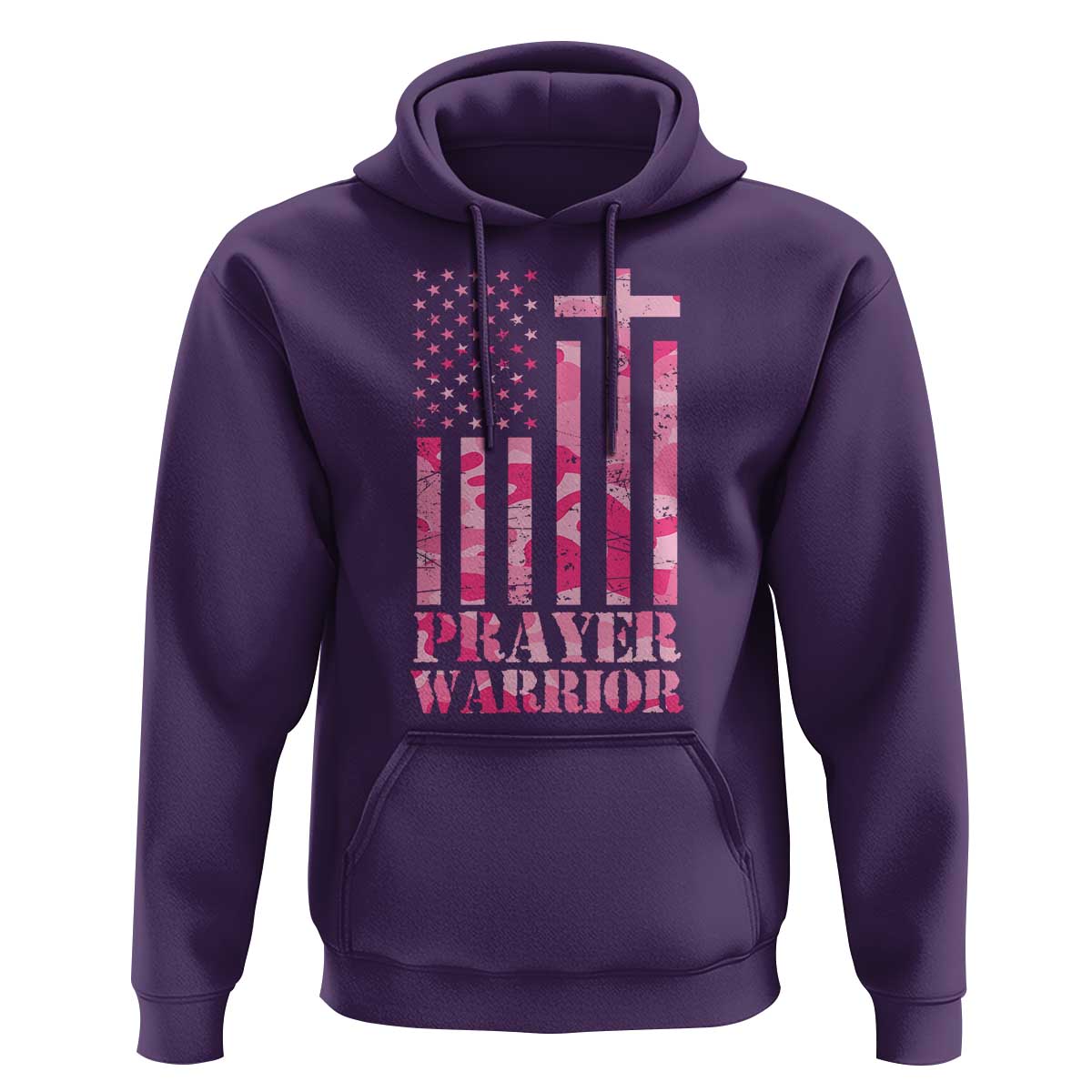Prayer Warrior Hoodie Camo American Flag Christian Pray