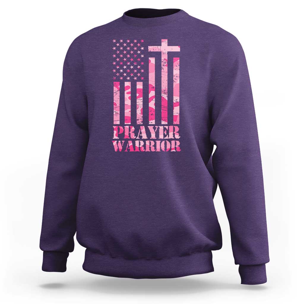 Prayer Warrior Sweatshirt Camo American Flag Christian Pray - Wonder Print Shop