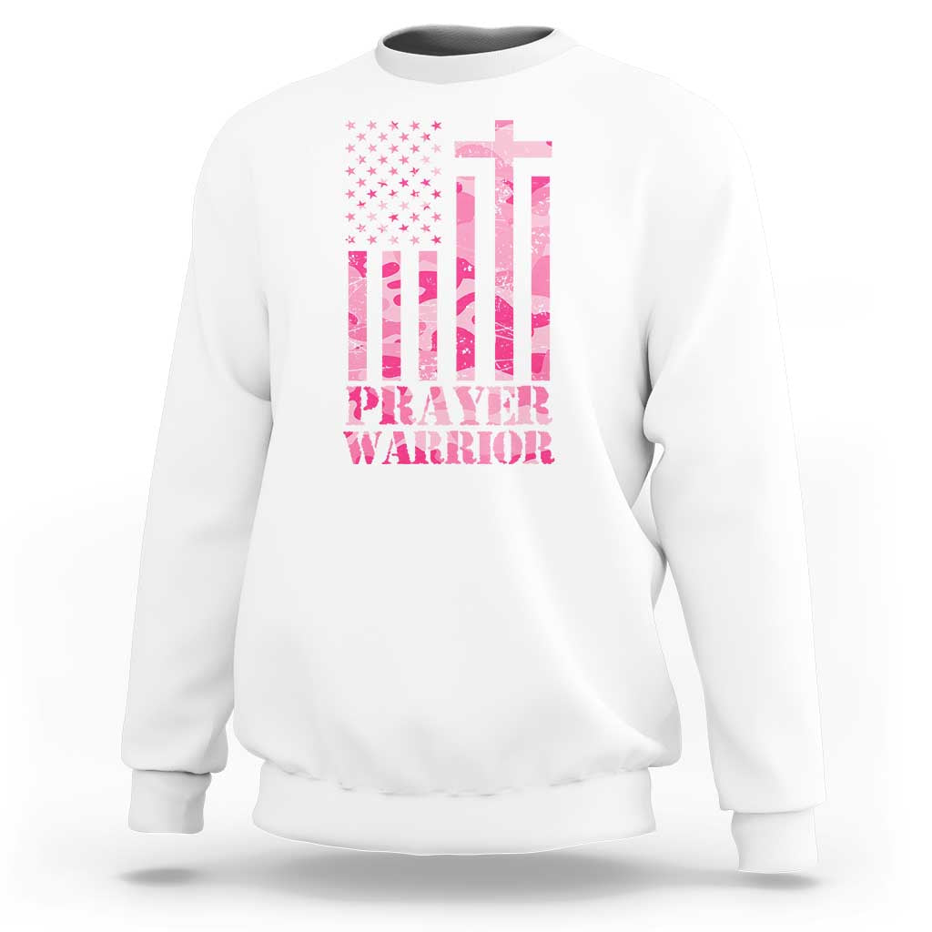 Prayer Warrior Sweatshirt Camo American Flag Christian Pray - Wonder Print Shop