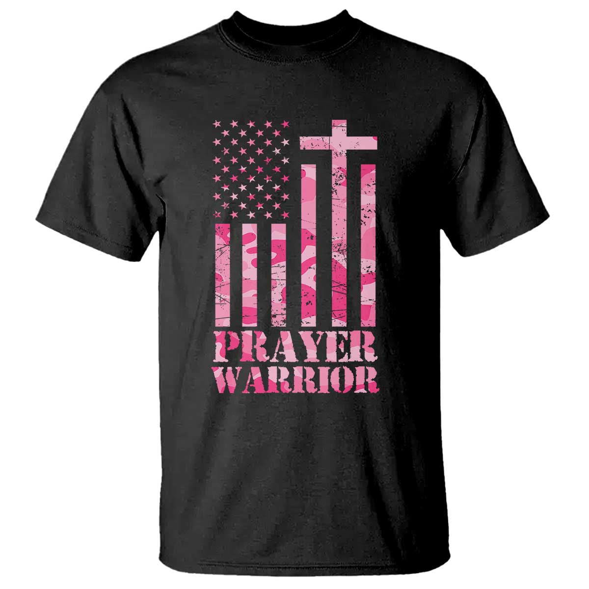 Prayer Warrior T Shirt Camo American Flag Christian Pray - Wonder Print Shop