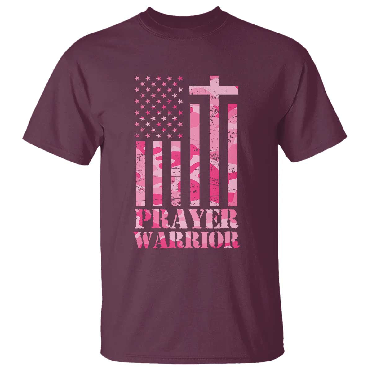 Prayer Warrior T Shirt Camo American Flag Christian Pray - Wonder Print Shop