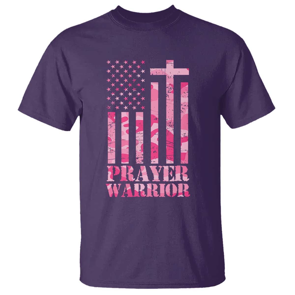 Prayer Warrior T Shirt Camo American Flag Christian Pray - Wonder Print Shop