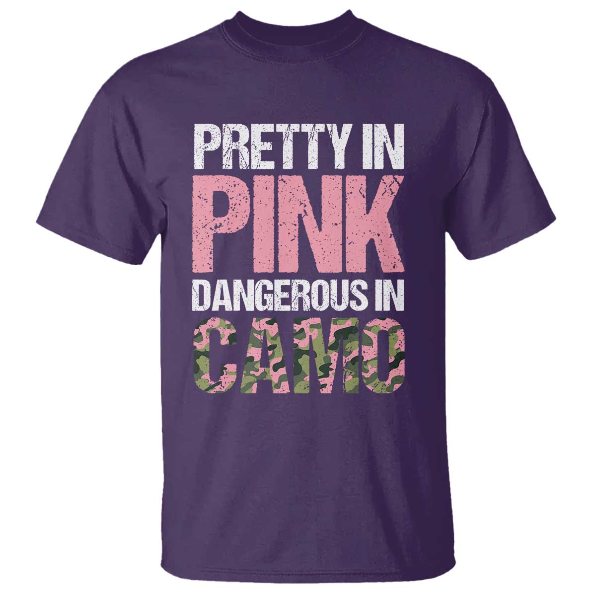 Camo Girl T Shirt Pretty Pink Dangerous Camo Hunting Hunter - Wonder Print Shop