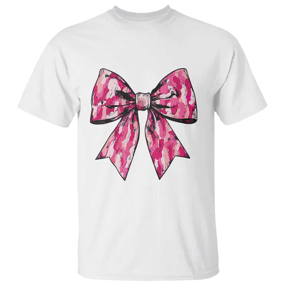 Camo Girl T Shirt Camouflage Bow Coquette Hunting Hunter - Wonder Print Shop