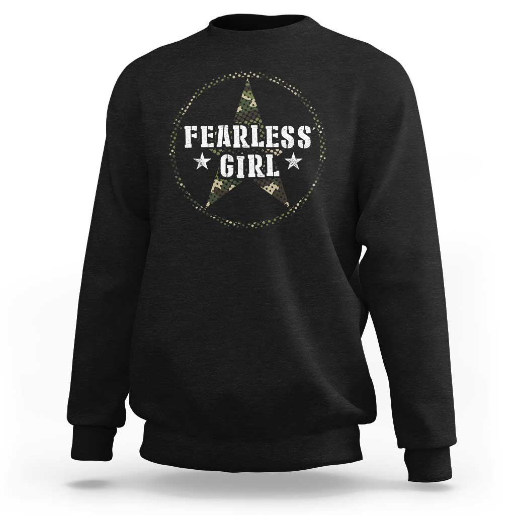 Fearless Girl Camouflage Sweatshirt - Wonder Print Shop