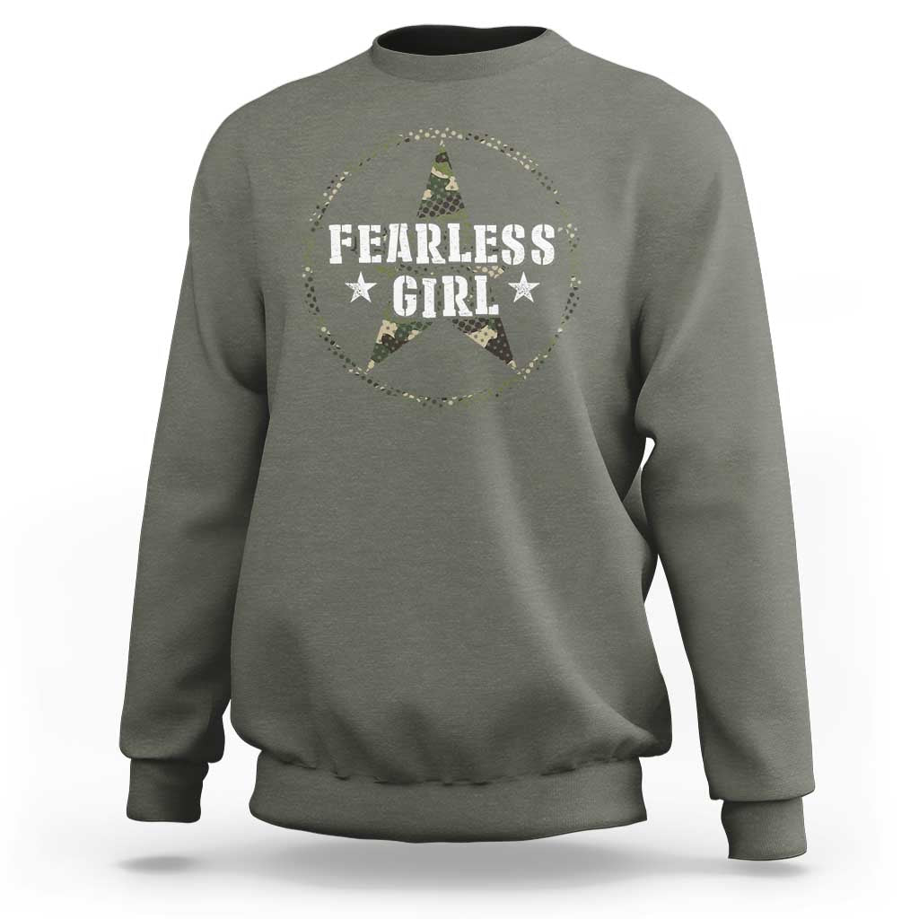 Fearless Girl Camouflage Sweatshirt - Wonder Print Shop