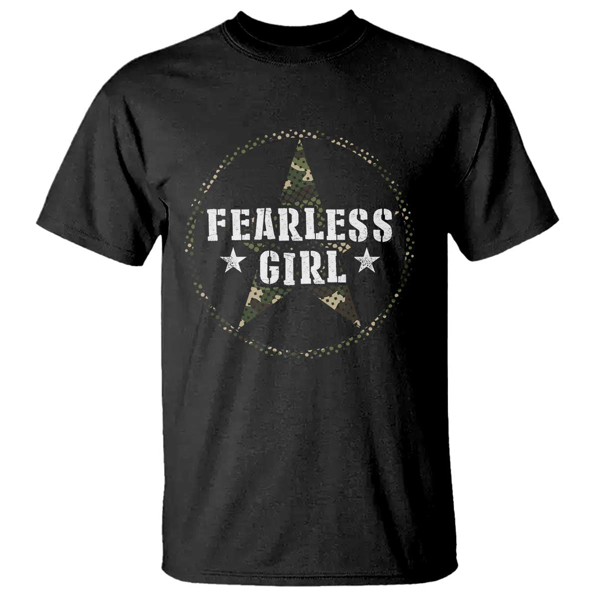 Fearless Girl Camouflage T Shirt - Wonder Print Shop