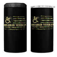 Disabled Veteran 4 in 1 Can Cooler Tumbler Camouflage American Flag Patriotic Veterans Day